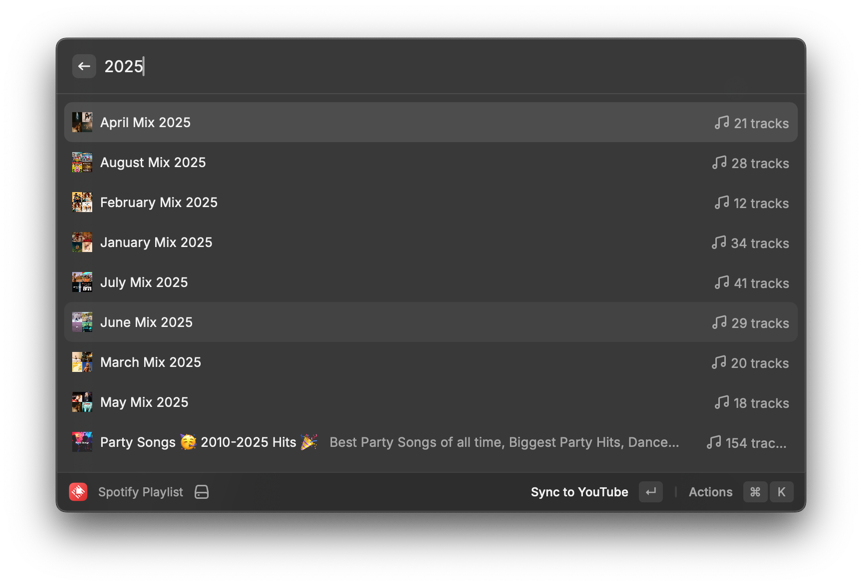 Sync Spotify to YouTube